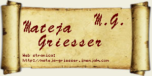 Mateja Griesser vizit kartica